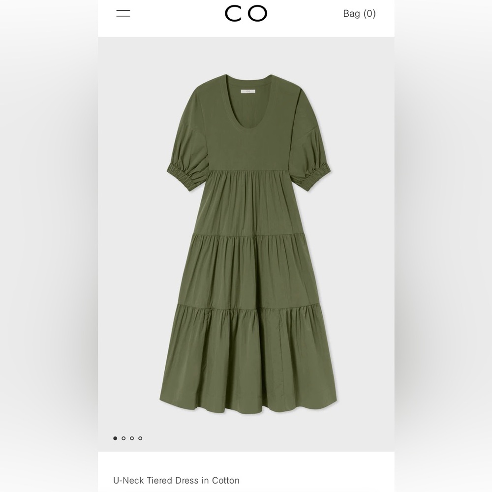 CO U-Neck Tiered Dress in Cotton Dress